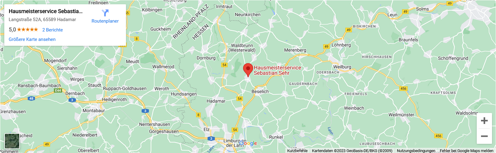 Verlinkung zum Google Maps Eintrag